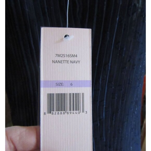 NWT, Nanette Lepore Navy Blue Sleeveless Dress W/ Tie Neck Size 6 - Picture 5 of 8